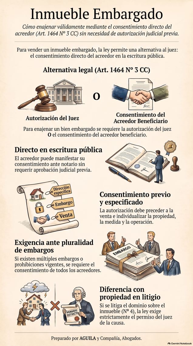 Infografía: inmueble embargado y consentimiento del acreedor