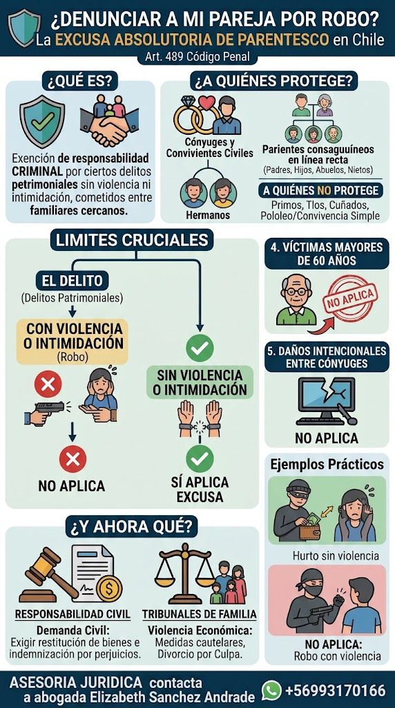 Infografía: la excusa absolutoria de parentesco en Chile